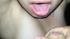 My girl takes my cumshot