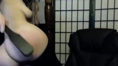 Webcam self spanking