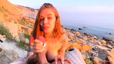 Step Sister Sucked my Dick right on the Beach