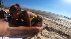 Public beach sex with Asian girlfriend