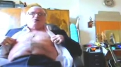 Suited Grandpa Cum On His Pants