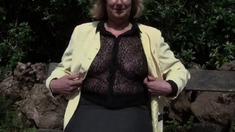 Amateur mature granny fucked outdoors