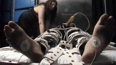 Femdom fetish mistresses fuck bdsm loser with strapon