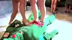 Mix of Foot Fetish clips from Amateur Trampling
