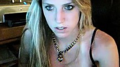 Beautiful blonde masturbates on cam