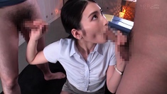 Asian schoolgirl enjoy group sex