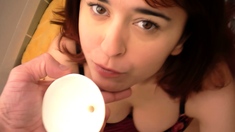Brunette hookup amateur blowjob and dirtytalk sexdate