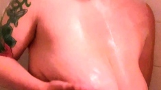 Busty brunette with big boobs rides cock