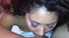 Public blowjob from an amateur brunette babe in POV video