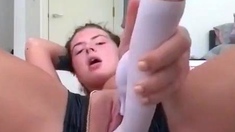 Busty brunette solo masturbation
