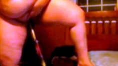 BBW Plays With a Bat Sex Toy on Webcam