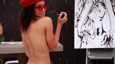 Hot ebony teen shows what she loves most