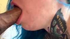 Warning Fantastic blonde big cock blowjob and cumshot