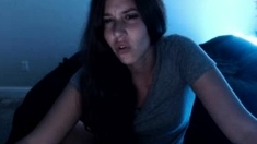 Busty brunette solo masturbation