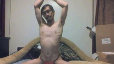 Skinny Asian Twink's Birthday Striptease