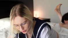 Schoolgirl Takes a Break from Studying - Pussy Licked and