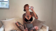 Tattooed Girl Cancels Party to Make Herself Cum Multiple