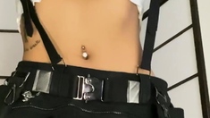 Busty brunette solo masturbation