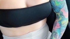 A Super Sexy Blonde With Big Boobs And Masturbating With A V