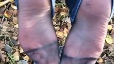 cum on german milf nylon soles