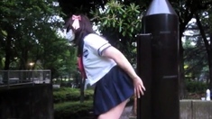 Amateur Japanese Teen CD outdoor dildo