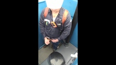 Worker Bear Jerks Off & Cum in Porty Potty at Work