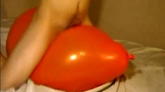 Big Inflatable Orange Balloon Humping Cum