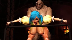 Beautiful female elf gets fucked by the big ogre in dungeon